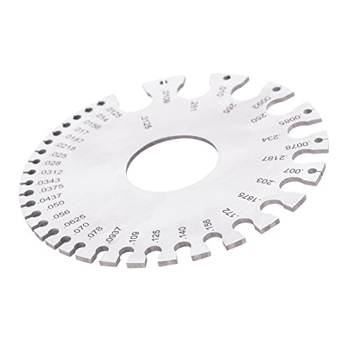 Stainless Steel Double Sides Round Wire Thickness Measurer Tester Ruler Diameter Tool
