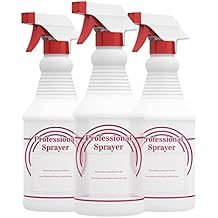 Houseables Spray Bottles, Empty Sprayer Bottle, Heavy Duty Cleaning Nozzle, 24oz, 3 Pack, Plastic, Industrial, Professional, Refillable, for Water, Alcohol, Bleach, Detailing, All-Purpose Cleaner