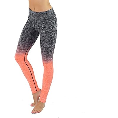 TD Collections Womens Slim Two Tone Workout Full Length Yoga Pants