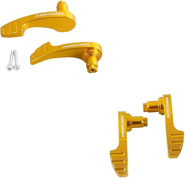 POWER JAMES Gold CNC Aluminum Saddlebag Saddle Bag Lid Handle Kit Fits for Harley Davidson 2014-2024 Touring FLHX FLTR FLHXSE FLTRSE (Gold)