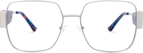 Zeelool Metal Square Glasses Frame with Non-prescription Clear Lens for Women ZJGM107636