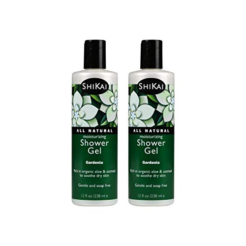 ShiKai Daily Moisturizing Shower Gel Gardenia, 12oz, Pack of 2 | Gentle Formula | Aloe Vera & Oatmeal for Soft, Healthy Skin | Dry Skin Relief