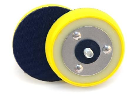 Lake Country Dual-Action Backing Plate - Flexible Plate with Hook-and-Loop Fastener w/Inner Steel Construction - Flexible and Durable Material for an Even Polish (Yellow, 3 Inch)