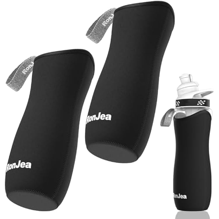 2Pcs Sleeve for 22oz Cirkul Water Bottle, Neoprene Sleeve to Keep Cold & Protect, Compatible With Plastic & Stainless Steel Cirkul Bottles Black