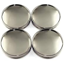 RTRHINOTUNING 4PCS 61mm Wheel Center Caps OD: 2.4"(61 mm) ID: 2.18"(56 mm) Black Chrome