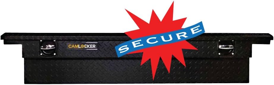 CAMLOCKER S71LPMB 71 Inch Low Profile Crossover Tool Box, Heavy Duty Aluminum, Matte Black, Secure Storage For Pickup Trucks, Weather Tight Construction, with Sliding Tool Tray Organizer, Made in USA
