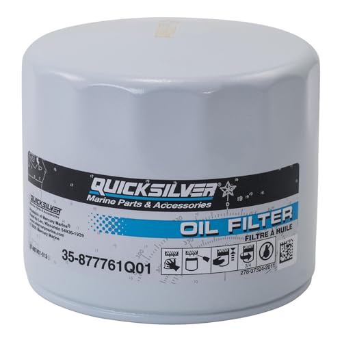 Quicksilver 877761Q01 Oil Filter for Select Mercury and Mariner 75-115hp Outboards and 150hp EFI 4-Stroke Outboards