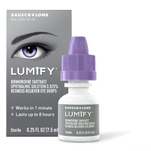 LUMIFY Eye Drops for Red Eyes, Redness Reliever for Brighter Looking Eyes, Works in 1 Minute & Lasts Up to 8 Hours, Eye Drops, 0.25 Fl Oz 7.5mL