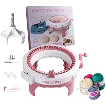 SENTRO 48 Needles Knitting Machine with Electric Adapter, Smart Weaving Loom Round Spinning Crochet Knitting Machines with Row Counter and Crank Handle Adapter Hex Steel Bit for Automatic Knit