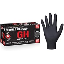 Diamond Textured Nitrile Gloves, All Purpose 6 mil Thick Disposable Gloves, Latex & Powder Free