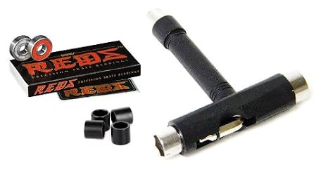 Bones Reds Bearings + Skate T-Tool + Spacers (Black)