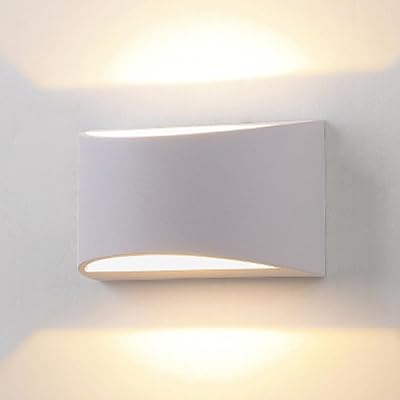 Mjsdjof White Hallway LED Wall Lamps for Bedroom, Semi-Arc Modern LED Wall Sconce Hardwired Indoor Wall Light Up Down Lighting Wall Mount Lights for Living Room Bedroom Hallway Corridor Stairwell