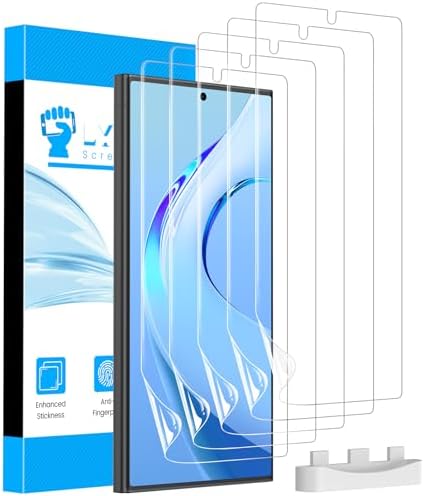 LYWHL 5 Pack for Samsung Galaxy S23 Ultra Screen Protector [Like Original Fingerprint Unlock], Real Invisible Self-Healing Protective Film [Not Glass], HD Clear, Case Friendly, Scratch-Resistant