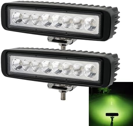 Green LED Hunting Light Bar, 2 Pcs 7inch 80W Spot and Flood Combo Beam Driving Lights for Boat Truck ATV