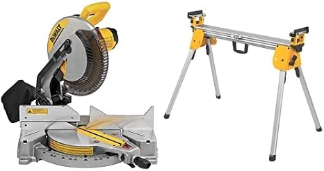DEWALT 12-Inch Miter Saw, 15-Amp, Single Bevel, Compound (DWS715) and Miter Saw Stand, Collapsible and Portable (DWX724)