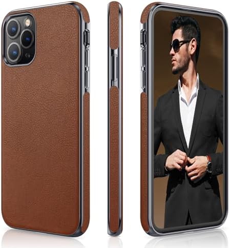 LOHASIC Leather Case for iPhone 11 Pro, Slim Business PU Leather Elegant TPU Bumper Soft Anti-Slip Protective Phone Cover Cases Compatible with iPhone 11 Pro2019 5.8- Brown