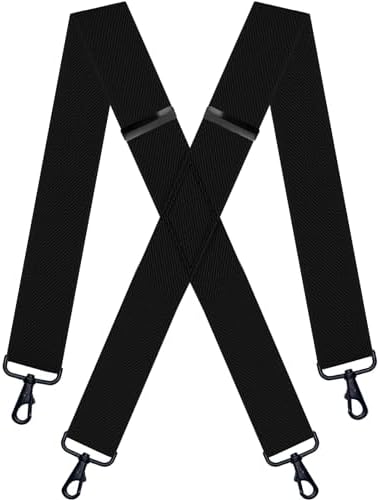 2 Inch Camo Suspenders for Men Heavy Duty Clips Hunting Camoflauge Elastic Braces