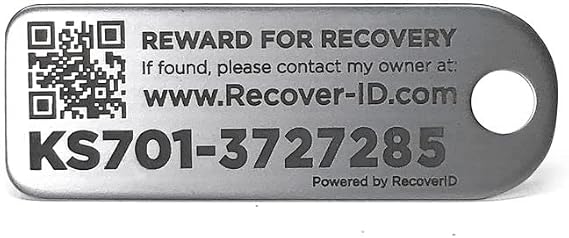 KeySmart RecoverID Stainless Steel Silver Key ID Tag