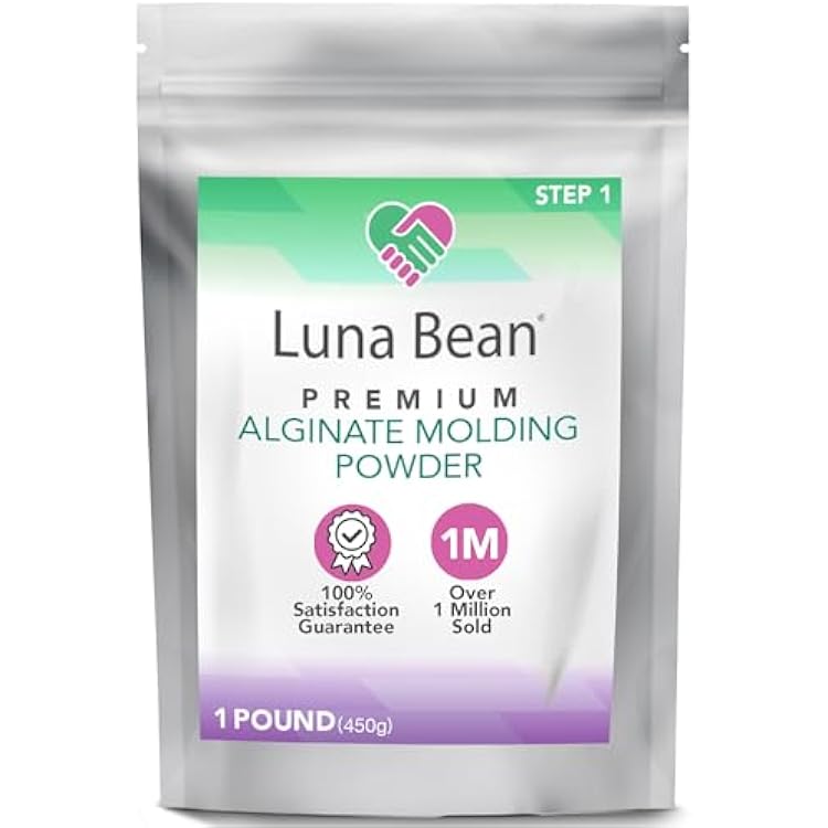 Casting Keepsakes Luna Bean Alginate Molding Powder Refill for Hand Casting Kit - Non-Toxic Alginate Material 1 lb 450g - Perfect for Anniversaries, Couples, Birthdays & Family Activities