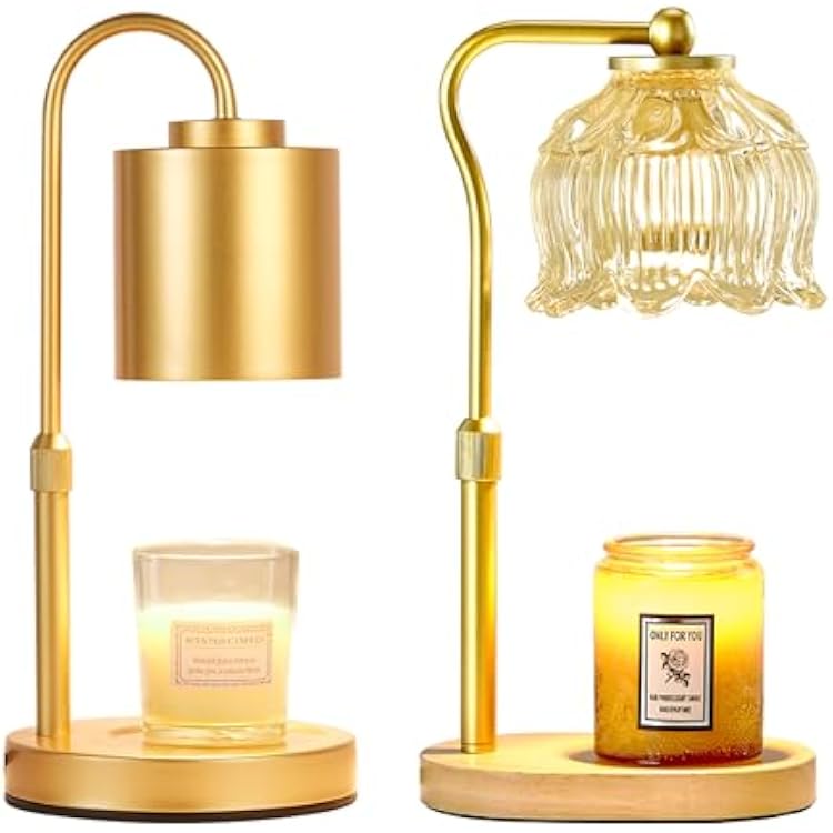 CASTLELIFE Candle Warmer Lamp with Timer & Stepless Dimming, Height Adjustable Electric Wax Warmer for Jar Candles,Gifts for Women Home Decor