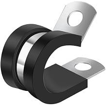 Oiojuct 1/2 Inch Cable Clamp - Rubber Clamps for Cable, Wire, Line - Stainless Steel, Wire Clamp - Pipe Clips, Tubing Clamps (25 Pack)