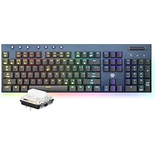 Hexgears Low Profile Gaming Keyboard w/Ultra-Thin Design, 2-Mode Wireless RGB Mechanical Keyboard, Dedicated Media Control & Tactile White Switch (Gray)