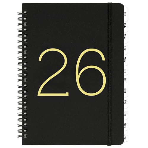 2026-2027 Planner - Calendar Planner 2026 from Jan. 2026 - Dec. 2026, 2026 Planners Weekly and Monthly with Tabs, Inner Pocket, 6.4 x 8.5, Black