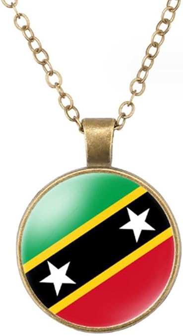 World Most Countries Flag Zinc Alloy Necklace Pendant Necklace for Men Women