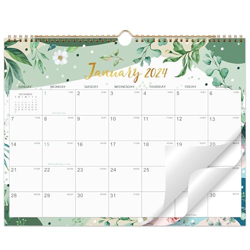 Calendar - Wall Calendar 2023-2024, JUL 2023 - DEC 2024, 18-Month Calendar 2023-2024, 14.6 x 11.5, Twin-Wire Binding, Hanging Hook, Thick Paper, Large Blocks with Julian Dates, Perfect for Planning