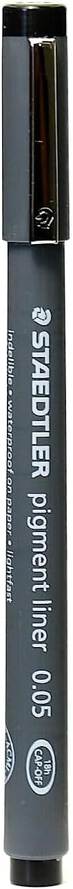 Staedtler Pigment Liner 0.05 mm Black [Pack of 5 ]