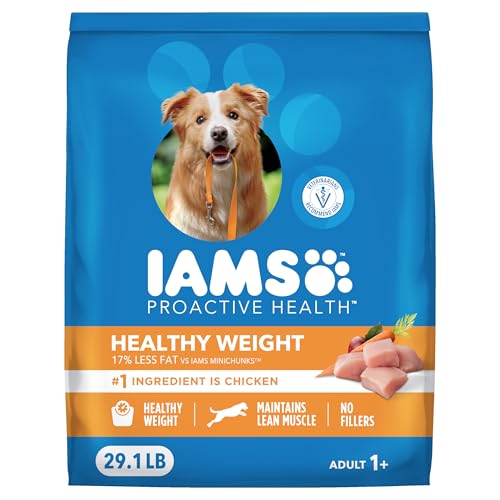IAMS Proactive Health, Dry Dog Food, Adult Dog Food Dry Recipe for Healthy Weight, with Chicken, 29.1 Lb. Bag