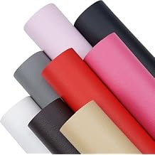 8 Pieces 8x12 Inch Solid Color Litchi Grain Texture Faux Leather Fabric Sheets Cotton Back for Hair Bows Making, Hair Clips Making, Headband Making (8 Color, Each Color One Sheet