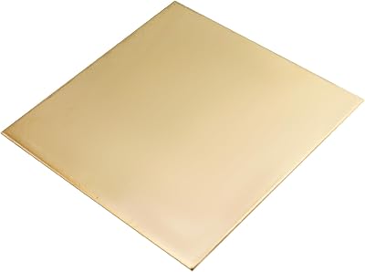 Coshar 1Pcs 12 Gauge2mm Brass Sheet, 5.9 x 5.9LW, Brass Metal Sheet for Crafts, H62 Brass Plates for Models Repairs