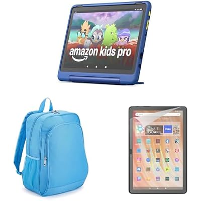 Amazon Fire HD 10 Kids Pro tablet (32 GB, Nebula) Backpack Travel Bundle