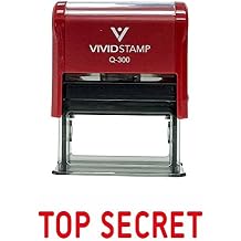 TOP Secret Self Inking Rubber Stamp (Red Ink) - Large