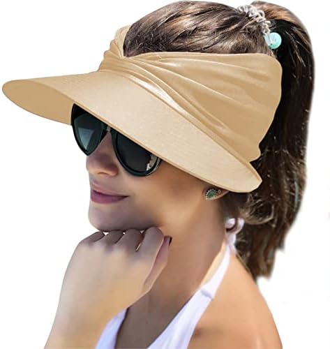 Muryobao Womens Sun Visor Hat Wide Brim Summer UPF 50 UV Protection Beach Sport Cap