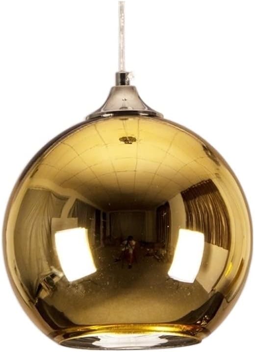 Pendant Lamp Reflected Transparent Electroplating Ball Chandelier Modern Simple Glass Pendant Lamp Chrome Mirror Ball Hanging Light Silver E27 Droplight Dining Room Kitchen Study Room Office Cei