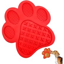 Dog Lick Pad, Dog Washing Distraction Device, Slow Eating Cute Pet Mat with Super Suction for Dogs Licking Peanut Butter, Pet Bathing, Grooming Training (red)