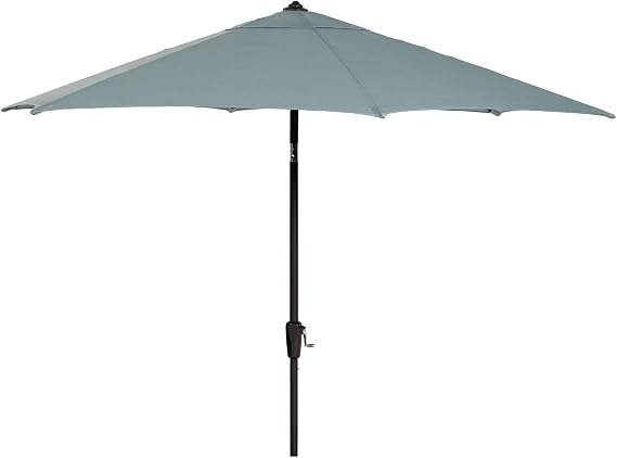 Hanover Montclair 9' Market Outdoor Umbrella in Ocean Blue, All-Weather UV and Rust Resistant Patio Table Umbrella for Small to Medium Outdoor Dining Sets with Crank Lever and Tilting Pivot
