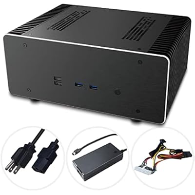 Akasa Maxwell Pro Plus, Aluminium Fanless Mini-ITX Case, LGA1700 Ready, Internal Power Adapter & External Power Brick & US Lead & Thermal Kit Included, Ultra Quiet HTPC Chassis, A-ITX48-M2B15US