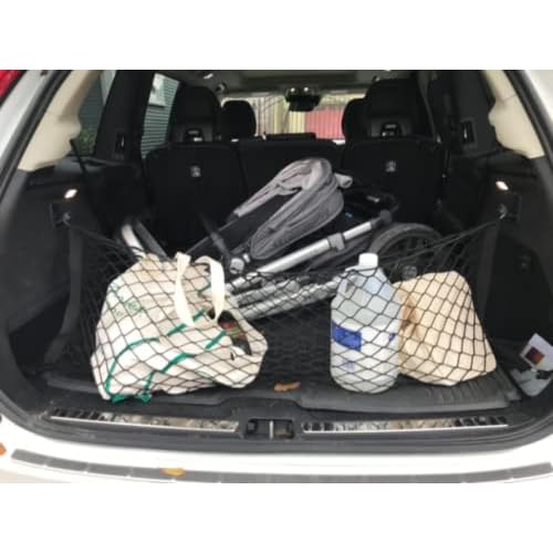 Rear Trunk Organizer Cargo Net for VOLVO XC90 2016-2025 Envelope Style Cargo Net for SUV Premium Mesh Elastic Car Trunk Organizer Vehicle Carrier Storage Compatible with VOLVO XC90