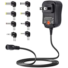 Powseed 12W Universal AC Adapter DC 3V 4.5V 5V 6V 7.5V 9V 12V Power Cord for Household Electronics CCTV IP Camers Routers Speaker Webcam Multi Voltage 1000mA Wall Cord Charger