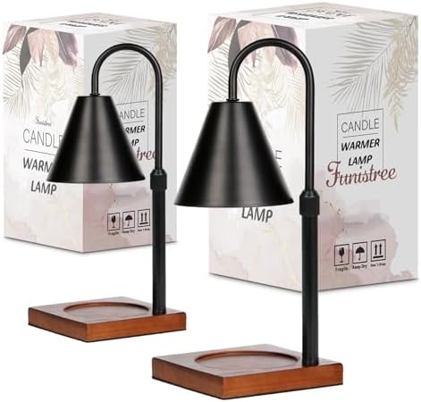 Modern Candle Warmer Lamp 2 Pack, Dimmable Candle Lamp Warmer with Timer, Mothers Day Birthday Gifts for Women Who Have Everything, Height Adjustable Candle Lamp, Cozy Living Room Bedroom Decor