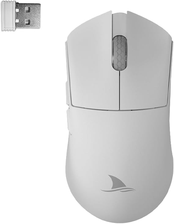 Darmoshark M3 Pro Wireless Gaming Mouse,Tri-Mode 2.4G/USB-C/Bluetooth Mouse Up to 26KDPI,PAW3395 Optical Sensor Lightweight 55g,8 programmable Button 500MAh Battery Life,Computer Mouse for Laptop(W)