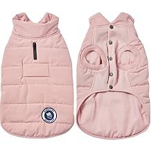 Blueberry Pet Cozy & Comfy Windproof Waterproof Quilted Fall Winter Dog Puffer Jacket in Pink, Back Length 12", Size 10", Warm Coat for Small Dogs