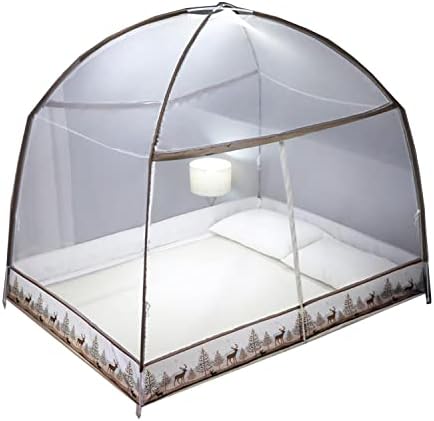 Pop-Up Mosquito Net,Experience Peaceful Nights with Our Portable Tent - Double Door Zipper, and Easy to Install - Perfect for Bedroom or Travel (Size : 150x200x145cm)