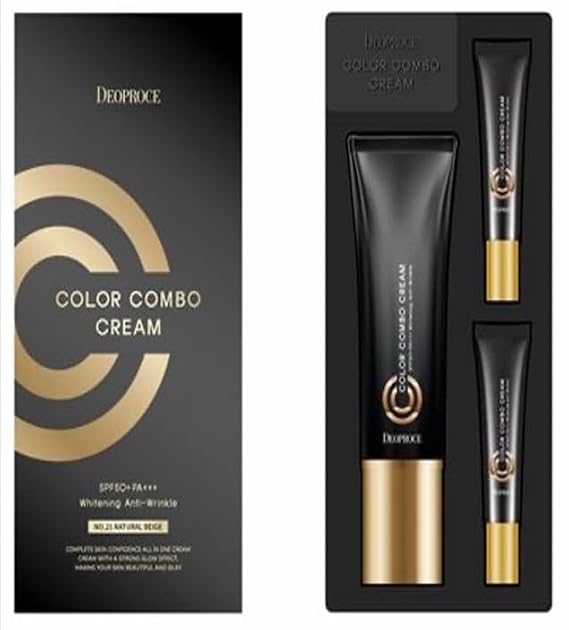 Deproce Color Combo CC Cream SPF50+ PA+++(#21 Natural Beige) I Anti-Wrinkle, Hydrating CC Cream I Strong Glow Effect for Silky, Radiant Skin I Korean Skincare (#21 Natual Beige)