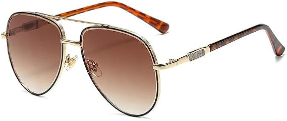 Sunglasses Retro-Style Metal Men'S Sunglasses, Stylish Double-Bridge Uv400 Driving Glasses