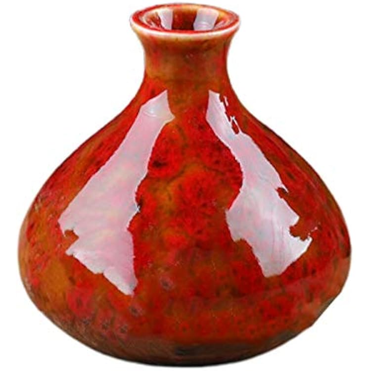 Decorative Ceramic Vases, Mini Flower Bud Modern Farmhouse Vase for Home Decor, Rustic Terracotta Vase, Decorative Pottery Flower Vase Red