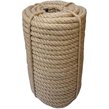 Jute Rope 12mm, 164 Feet 7lb Thick Garden Jute Twine String for DIY Cat Scratcher, Gardening, Bundling and Wall Hanging Craft Decorative (Brown)